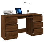 Modern Wooden Home Office Computer Desk Table With 6 Storage Drawers