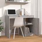 Modern Wooden Home Office Computer Desk Table With Storage Cupboard Wood
