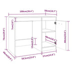Modern Wooden Home Office Computer Desk Table With Storage Cupboard Wood