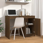 Modern Wooden Home Office Computer Desk Table With Storage Cupboard Wood