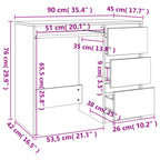 Modern Wooden Home Office Computer Desk Table With 3 Storage Drawers
