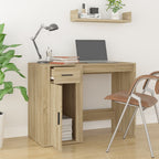 Modern Wooden Home Office Computer Desk Table With Storage Compartment & Drawer