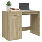 Modern Wooden Home Office Computer Desk Table With Storage Compartment & Drawer