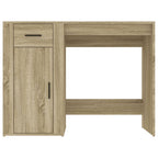 Modern Wooden Home Office Computer Desk Table With Storage Compartment & Drawer