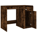 Modern Wooden Home Office Computer Desk Table With Storage Compartment & Drawer