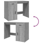 Modern Wooden Home Office Computer Desk Table With Storage Compartment & Drawer
