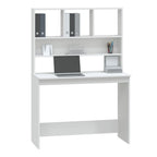 Modern Wooden Office Gaming Computer Desk Table With Open Storage Shelves