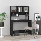 Modern Wooden Office Gaming Computer Desk Table With Open Storage Shelves