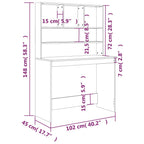 Modern Wooden Office Gaming Computer Desk Table With Open Storage Shelves