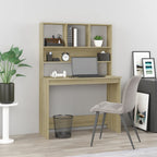 Modern Wooden Office Gaming Computer Desk Table With Open Storage Shelves