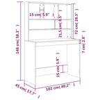 Modern Wooden Office Gaming Computer Desk Table With Open Storage Shelves