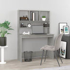 Modern Wooden Office Gaming Computer Desk Table With Open Storage Shelves