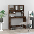 Modern Wooden Office Gaming Computer Desk Table With Open Storage Shelves
