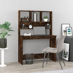 Modern Wooden Office Gaming Computer Desk Table With Open Storage Shelves