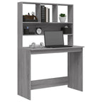Modern Wooden Office Gaming Computer Desk Table With Open Storage Shelves
