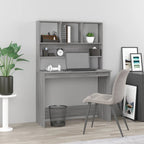 Modern Wooden Office Gaming Computer Desk Table With Open Storage Shelves