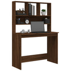 Modern Wooden Office Gaming Computer Desk Table With Open Storage Shelves