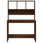 Modern Wooden Office Gaming Computer Desk Table With Open Storage Shelves
