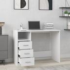 Modern Wooden Home Office Computer Desk Table With 3 Storage Drawers Wood