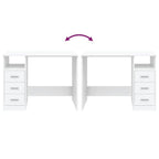 Modern Wooden Home Office Computer Desk Table With 3 Storage Drawers Wood