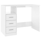 Modern Wooden Home Office Computer Desk Table With 3 Storage Drawers Wood