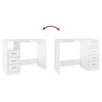 Modern Wooden Home Office Computer Desk Table With 3 Storage Drawers Wood