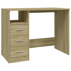 Modern Wooden Home Office Computer Desk Table With 3 Storage Drawers Wood