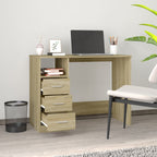 Modern Wooden Home Office Computer Desk Table With 3 Storage Drawers Wood