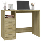 Modern Wooden Home Office Computer Desk Table With 3 Storage Drawers Wood