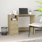 Modern Wooden Home Office Computer Desk Table With 3 Storage Drawers Wood