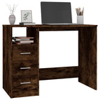 Modern Wooden Home Office Computer Desk Table With 3 Storage Drawers Wood