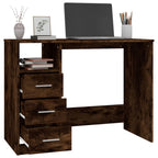 Modern Wooden Home Office Computer Desk Table With 3 Storage Drawers Wood