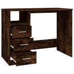 Modern Wooden Home Office Computer Desk Table With 3 Storage Drawers Wood