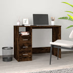 Modern Wooden Home Office Computer Desk Table With 3 Storage Drawers Wood