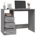 Modern Wooden Home Office Computer Desk Table With 3 Storage Drawers Wood