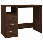 Modern Wooden Home Office Computer Desk Table With 3 Storage Drawers Wood
