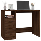Modern Wooden Home Office Computer Desk Table With 3 Storage Drawers Wood