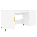 Modern Wooden Home Office Computer Desk Table With 2 Storage Cupboards