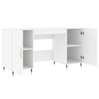 Modern Wooden Home Office Computer Desk Table With 2 Storage Cupboards
