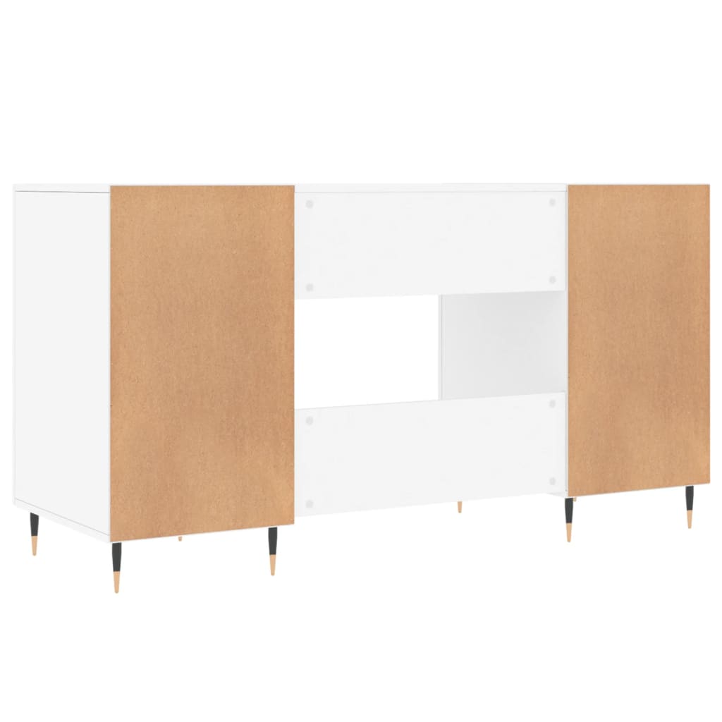 Modern Wooden Home Office Computer Desk Table With 2 Storage Cupboards