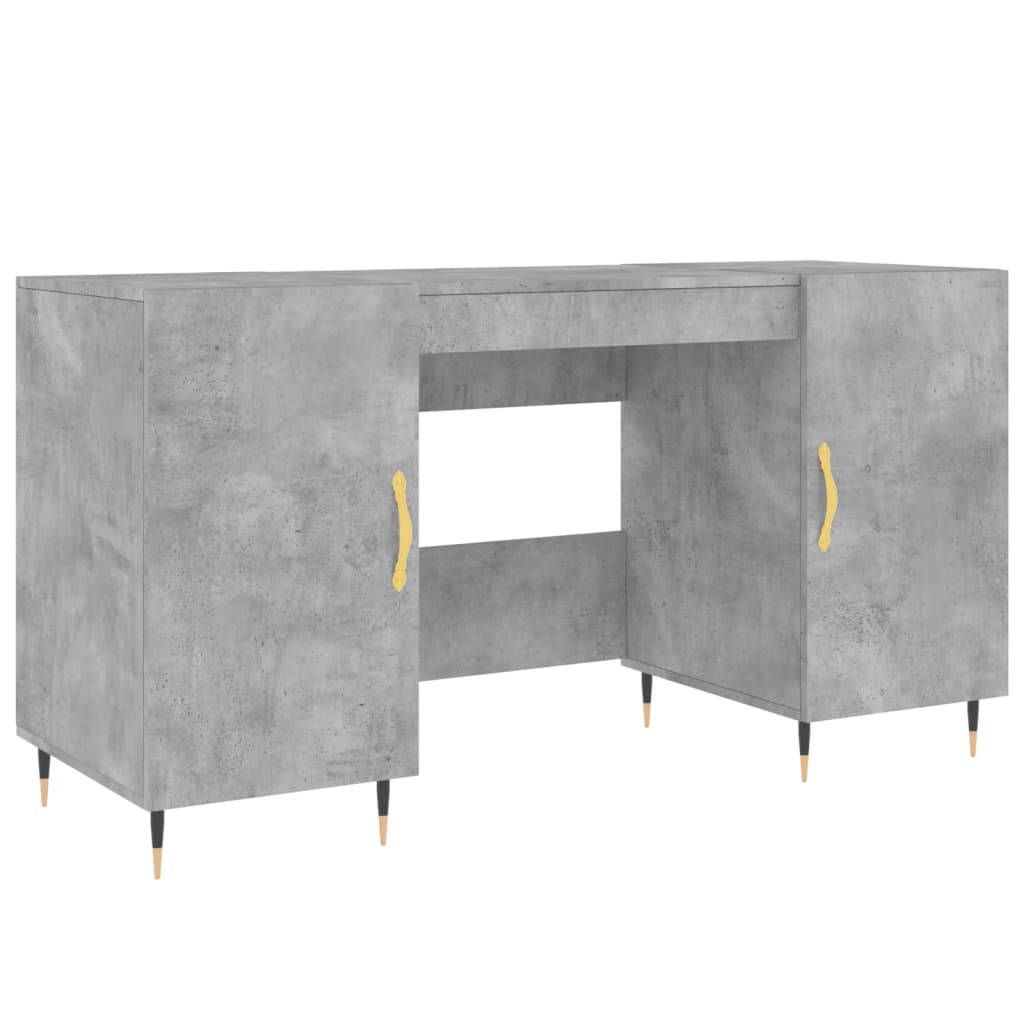 Modern Wooden Home Office Computer Desk Table With 2 Storage Cupboards