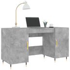 Modern Wooden Home Office Computer Desk Table With 2 Storage Cupboards