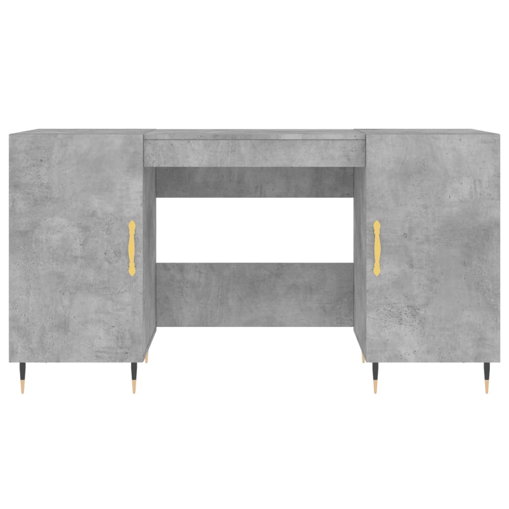 Modern Wooden Home Office Computer Desk Table With 2 Storage Cupboards