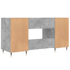 Modern Wooden Home Office Computer Desk Table With 2 Storage Cupboards