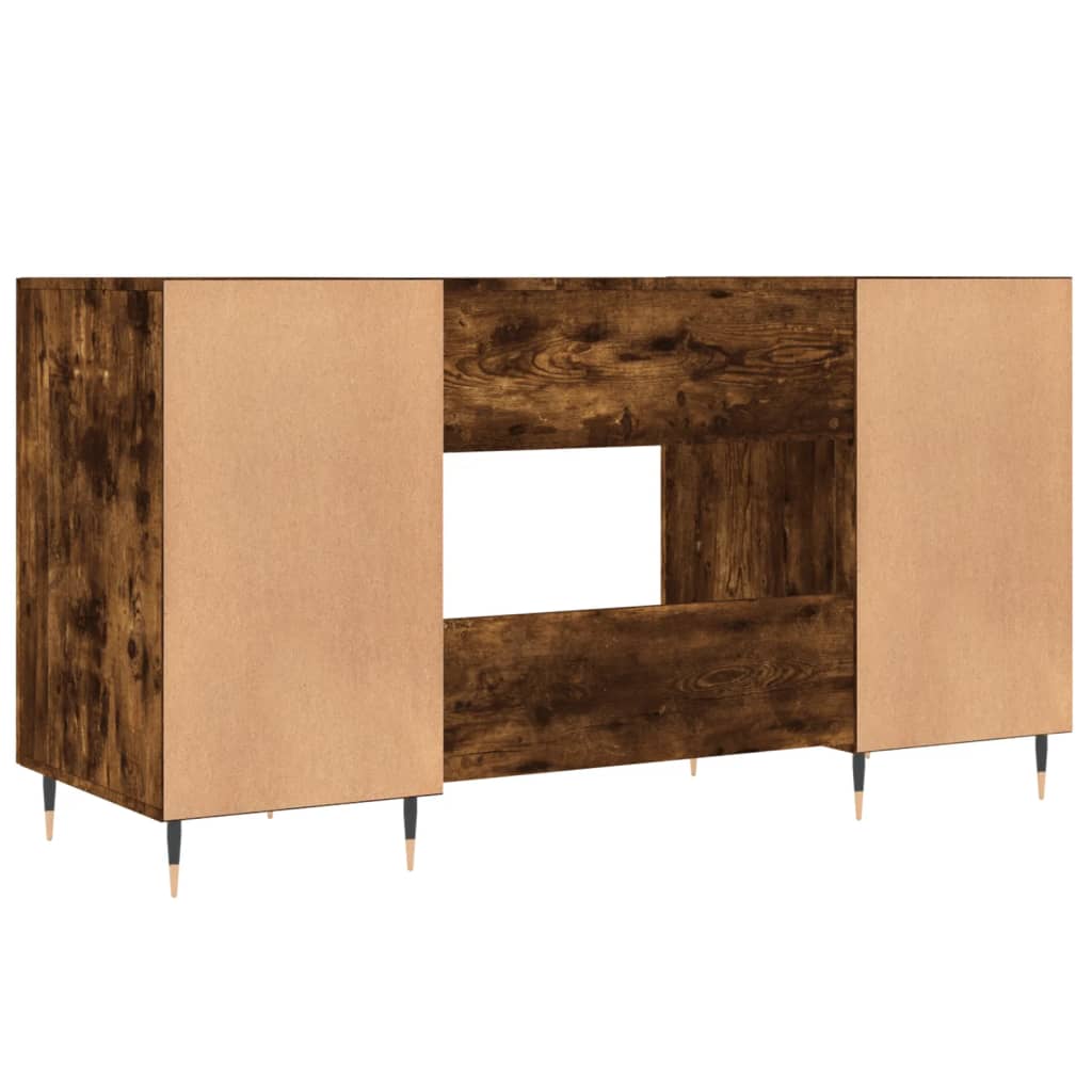 Modern Wooden Home Office Computer Desk Table With 2 Storage Cupboards