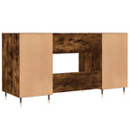 Modern Wooden Home Office Computer Desk Table With 2 Storage Cupboards