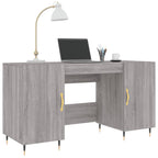 Modern Wooden Home Office Computer Desk Table With 2 Storage Cupboards