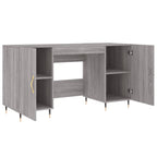 Modern Wooden Home Office Computer Desk Table With 2 Storage Cupboards