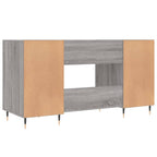 Modern Wooden Home Office Computer Desk Table With 2 Storage Cupboards