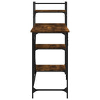 Industrial Wooden Home Office Computer Desk Table With Open Storage Shelves